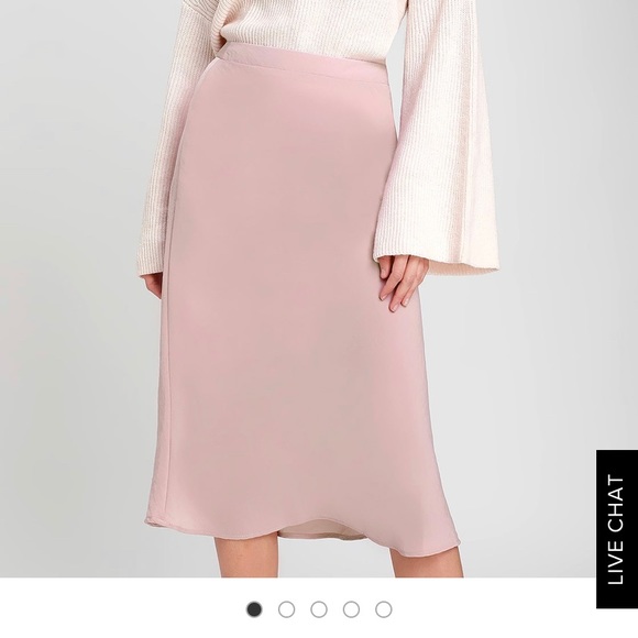 rose satin skirt